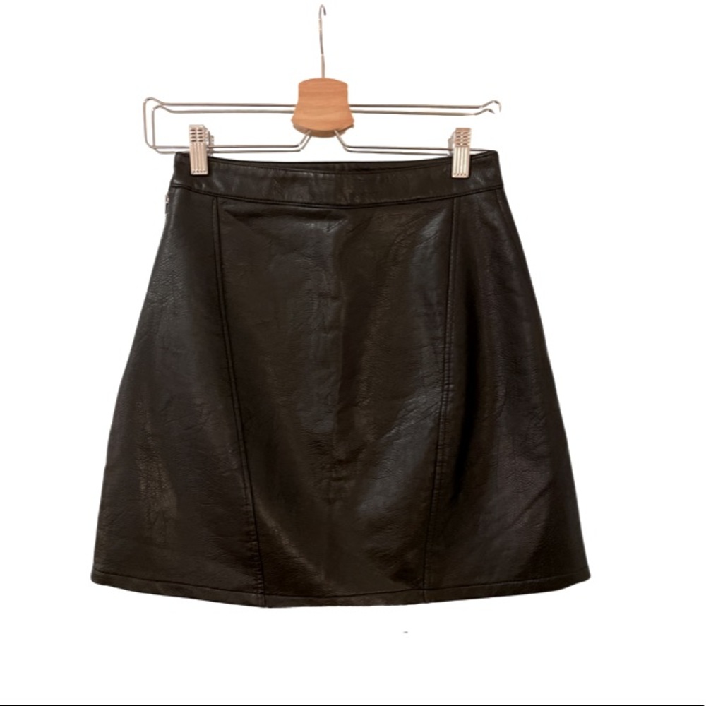 Black Vegan Leather Skirt